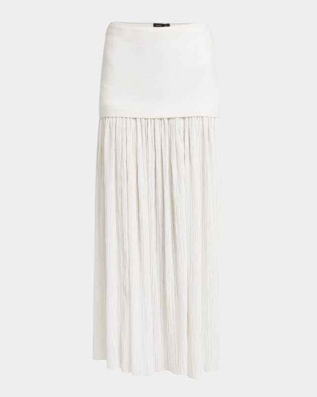 Paige Pleated Crepe Chiffon Skirt